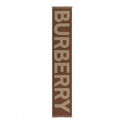 Birch Brown Scarf With Jacquard Effect