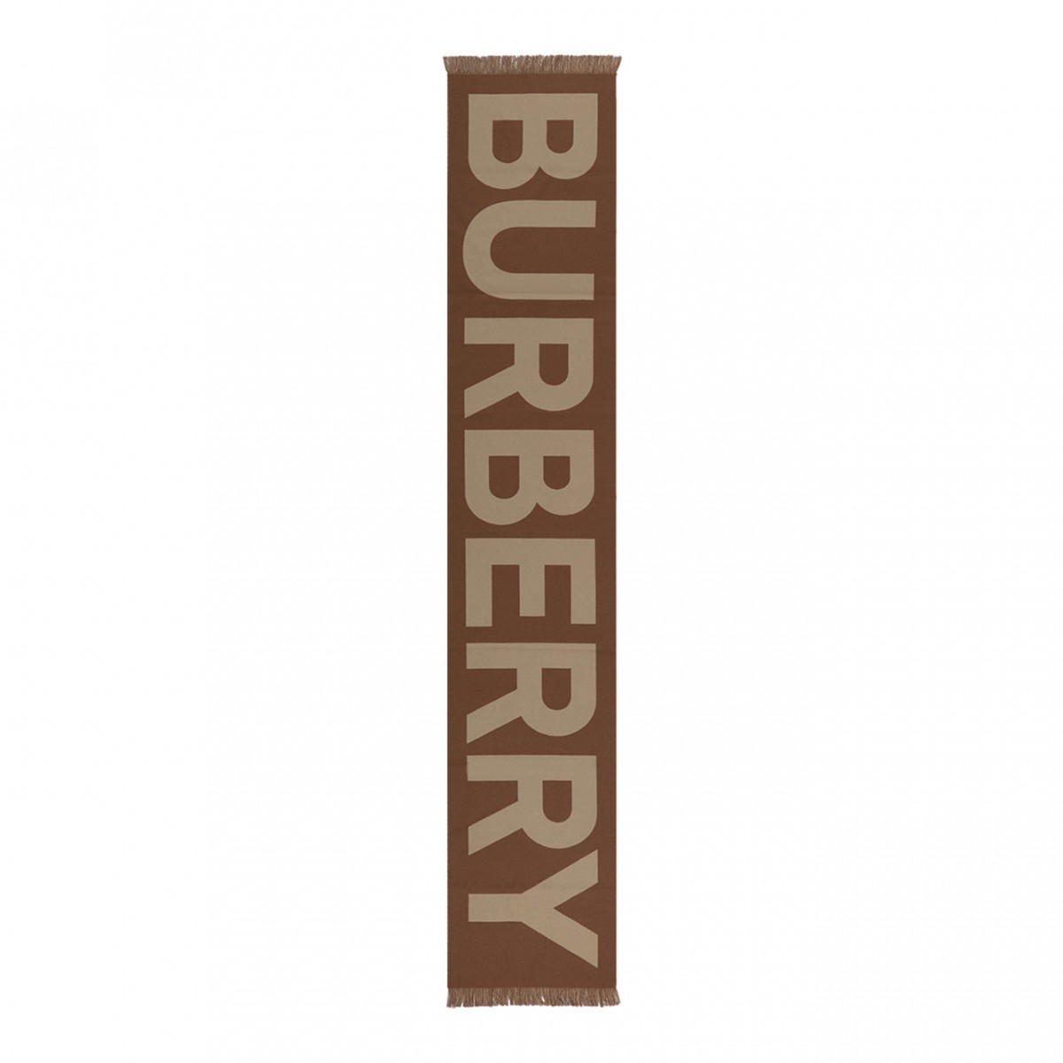 Birch Brown Scarf With Jacquard Effect