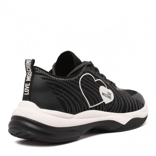 Black Heart Print Sneakers