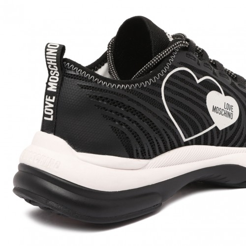 Black Heart Print Sneakers