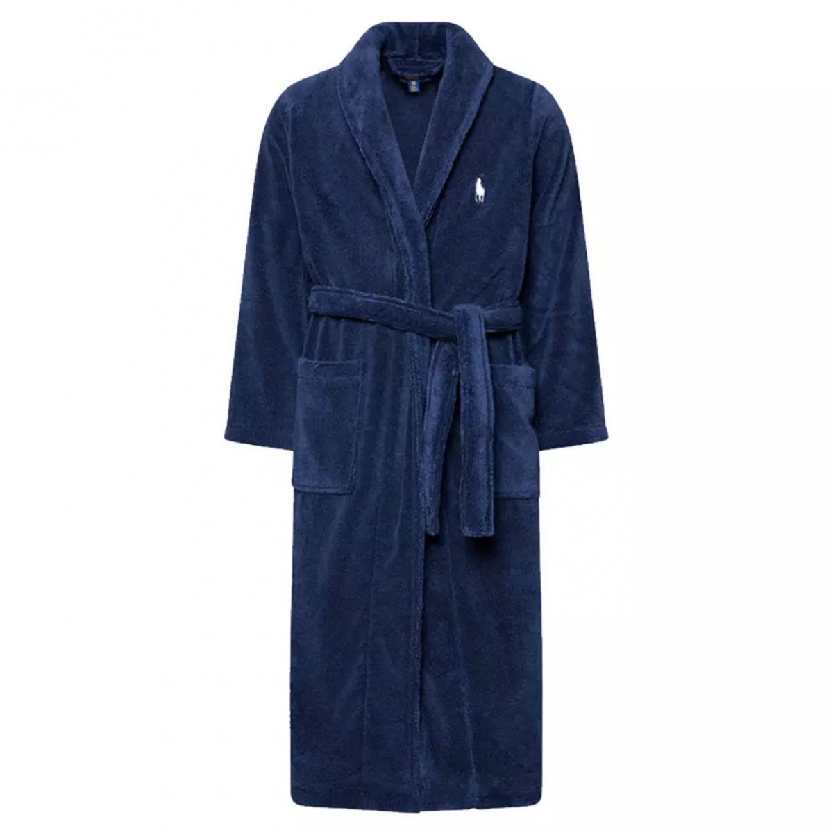 Navy Blue Cotton Bathrobe