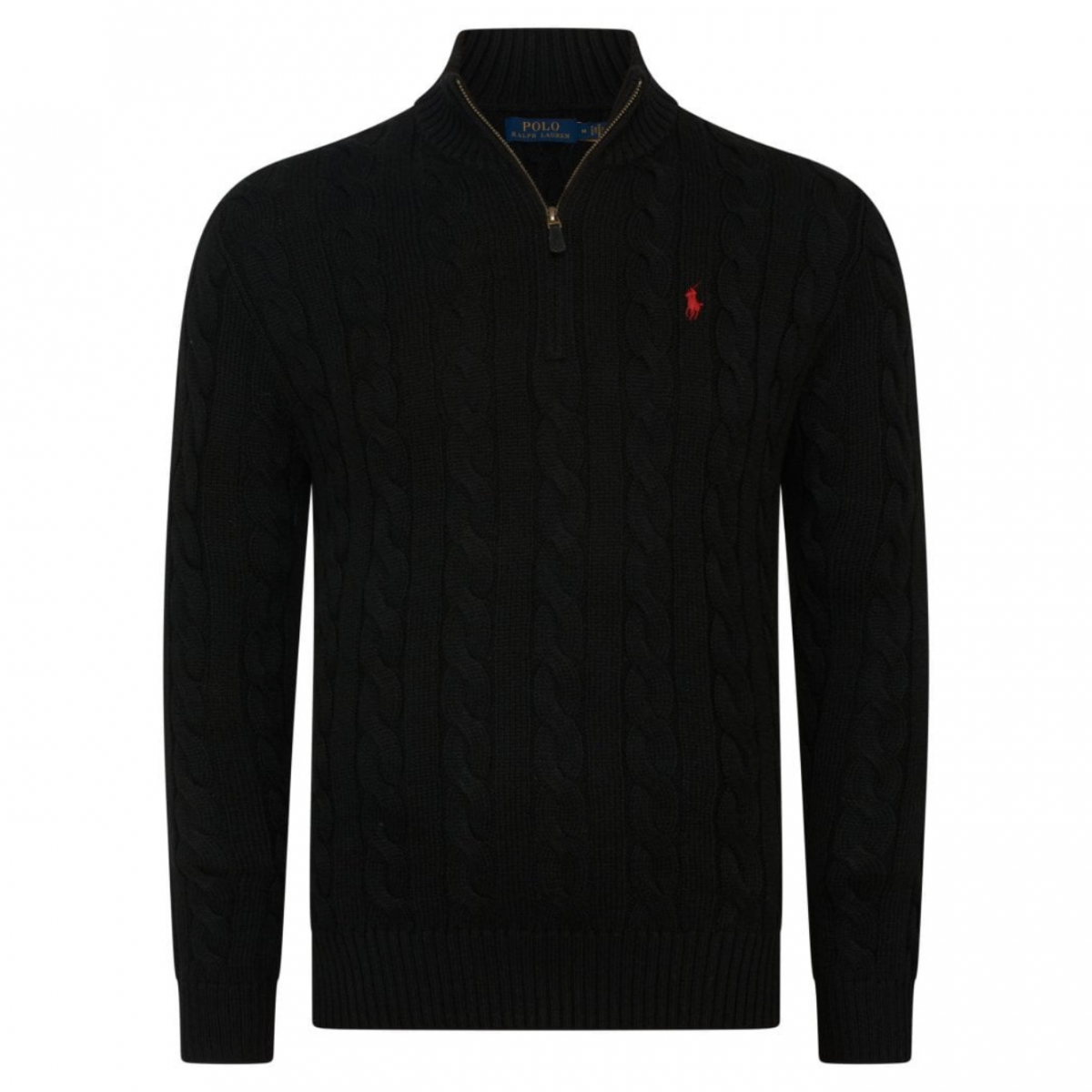 Black Half-Zip Knitted Sweater