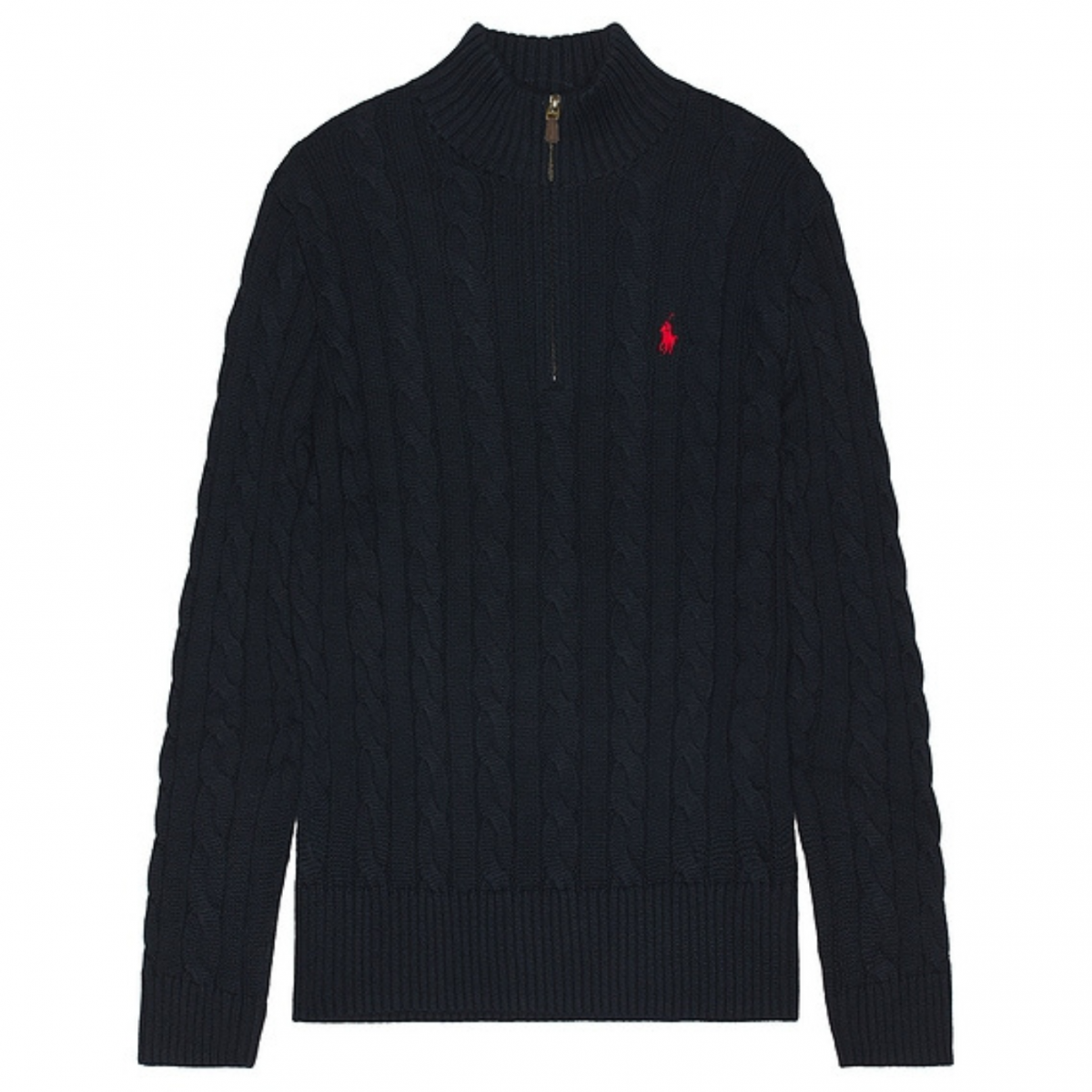 Navy Blue Half-Zip Knitted Sweater