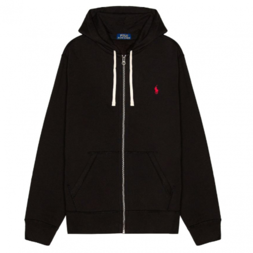 Black Logo Embroidered Hoodie
