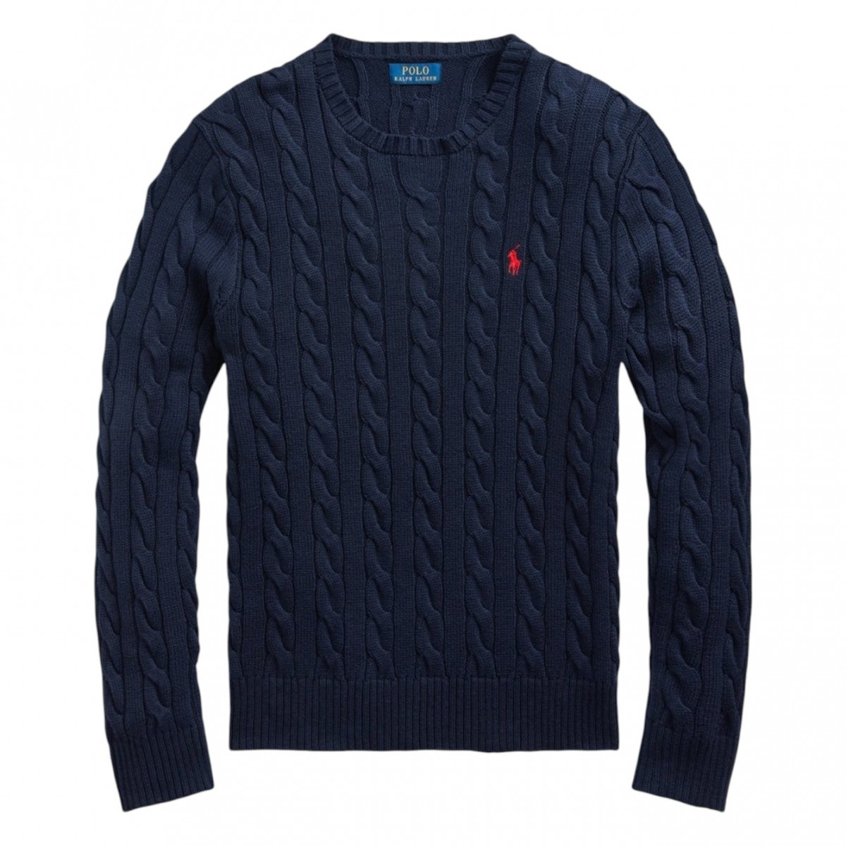 Hunter Navy Cable Knit Cotton Sweater