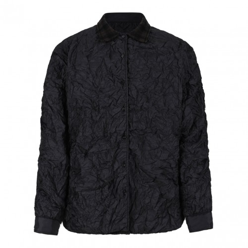 Anthracite And Brown Quilted Jacket