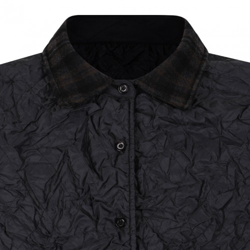 Anthracite And Brown Quilted Jacket