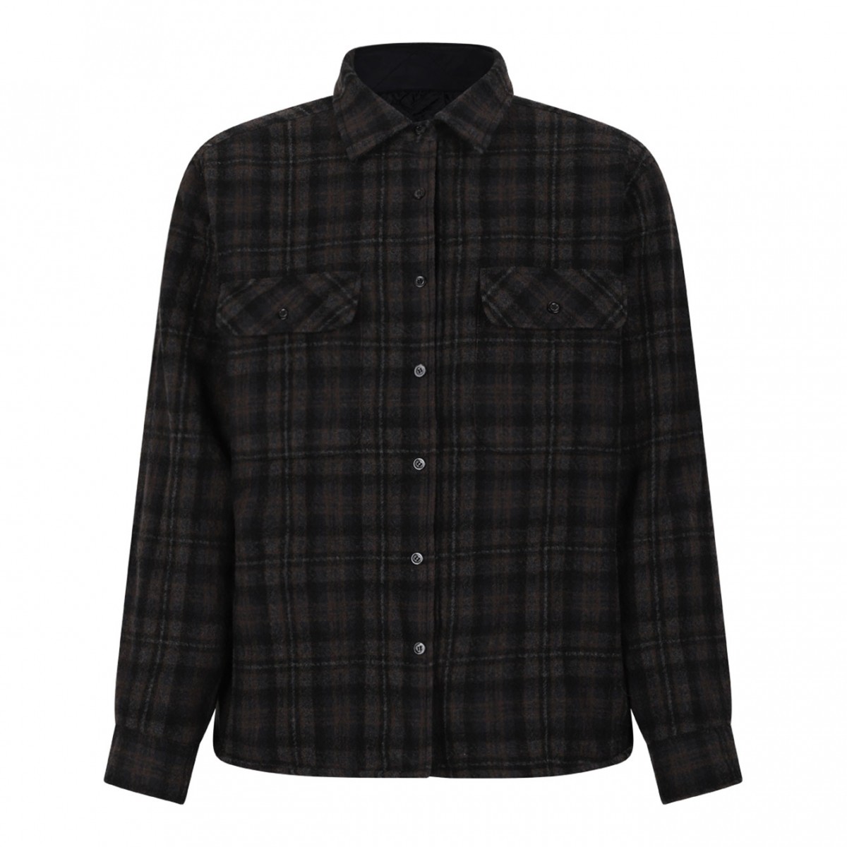 Anthracite And Brown Quilted Jacket