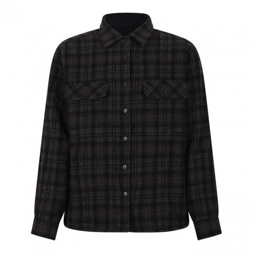 Anthracite And Brown Quilted Jacket