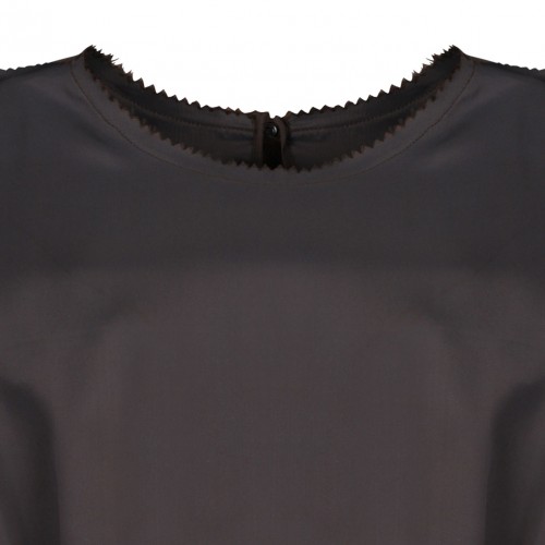 Blue and Chocolate Panelled Midi Dress