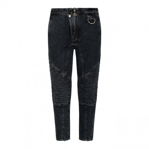 Black Cotton Padded Jeans