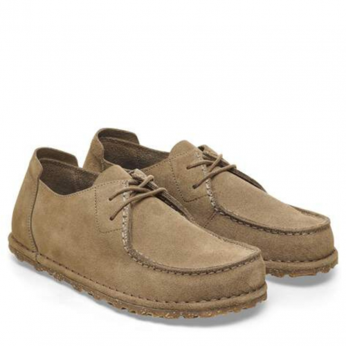 Gray Taupe Utti Lace Moccasin-Style Shoe