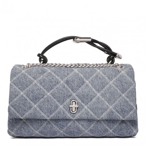 The Quilted Denim Dual Convertible Shoulder Bag