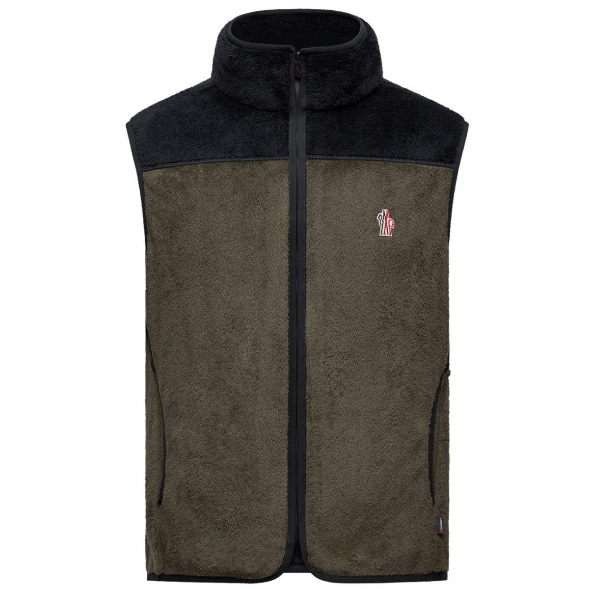 Dark Green and Black Gilet In Polartec