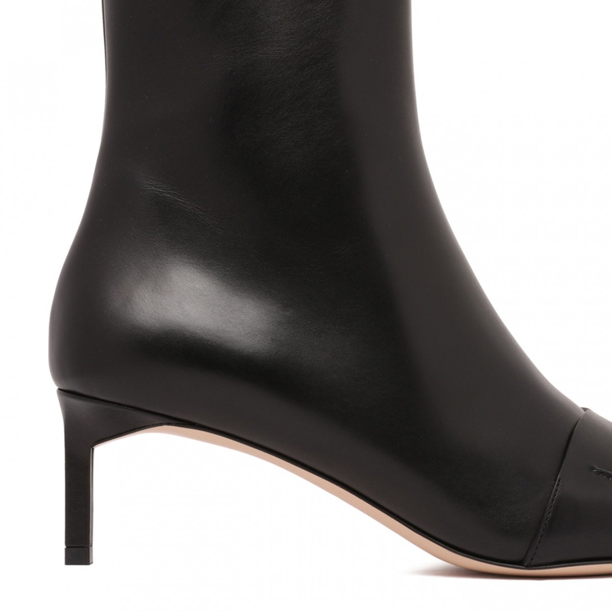 Black Leather Eva Ankle Boots
