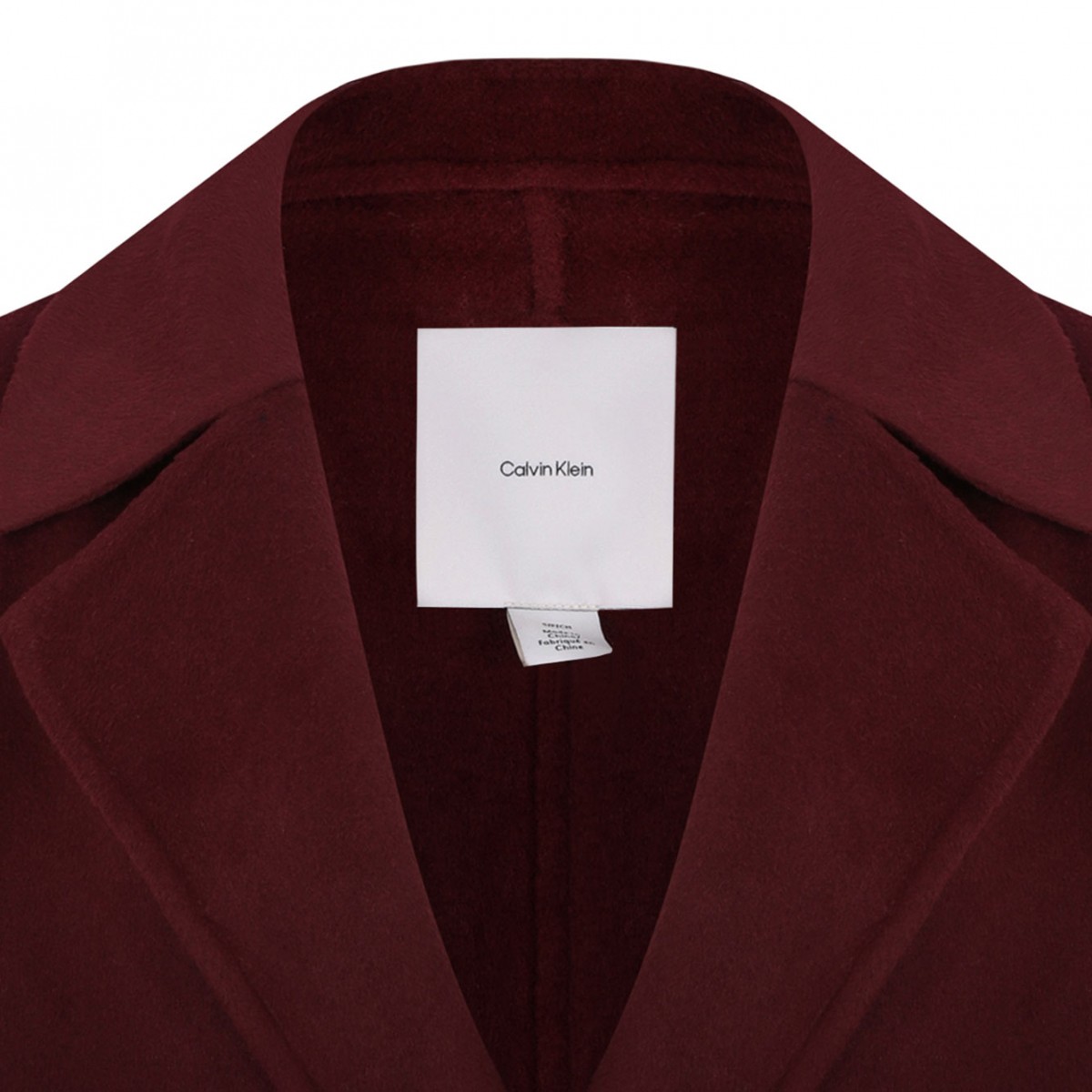 Deep Red Trench Coat With Belt