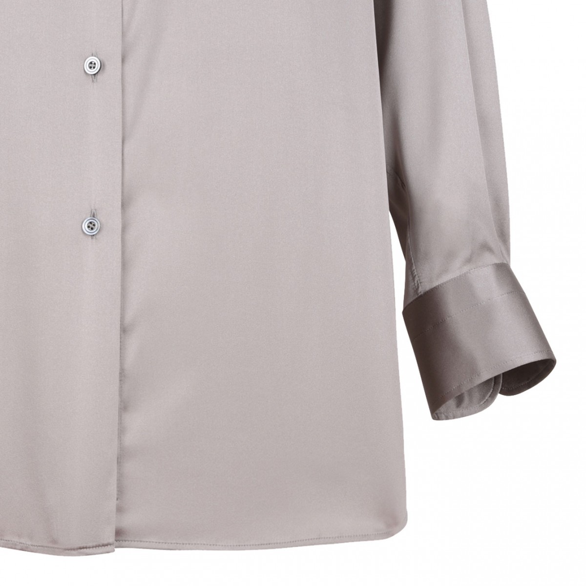 Silver Stretch Silk Satin Shirt