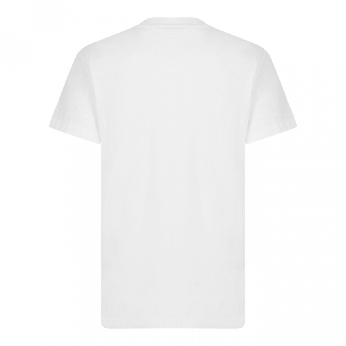 White Cotton Logo Embroidered T-Shirt