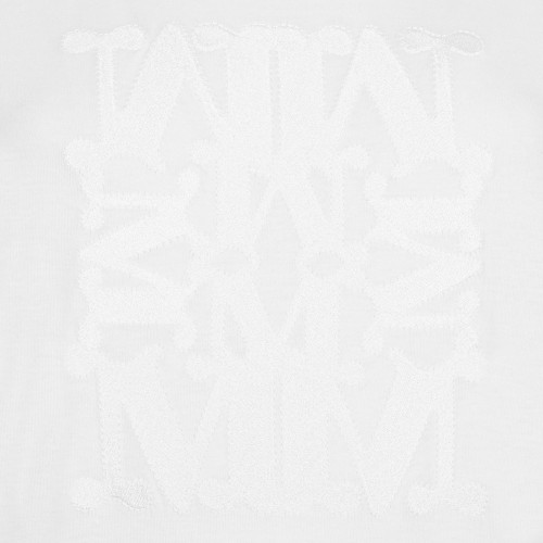 White Cotton Logo Embroidered T-Shirt