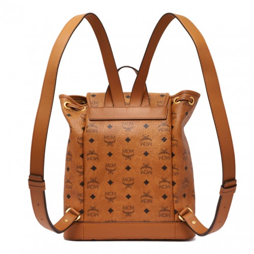 Cognac Small Aren Monogram Print Backpack 2