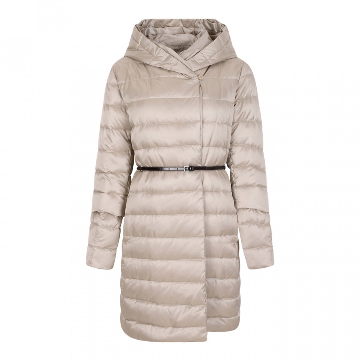 Ivory White Reversible Water-Repellent Satin Duvet Down Jacket