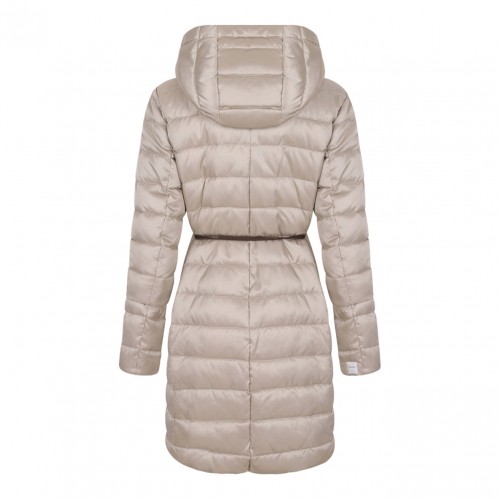 Ivory White Reversible Water-Repellent Satin Duvet Down Jacket 2