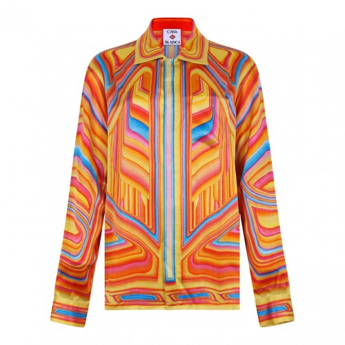 Multicolour Low Rider Long Sleeve Silk Shirt