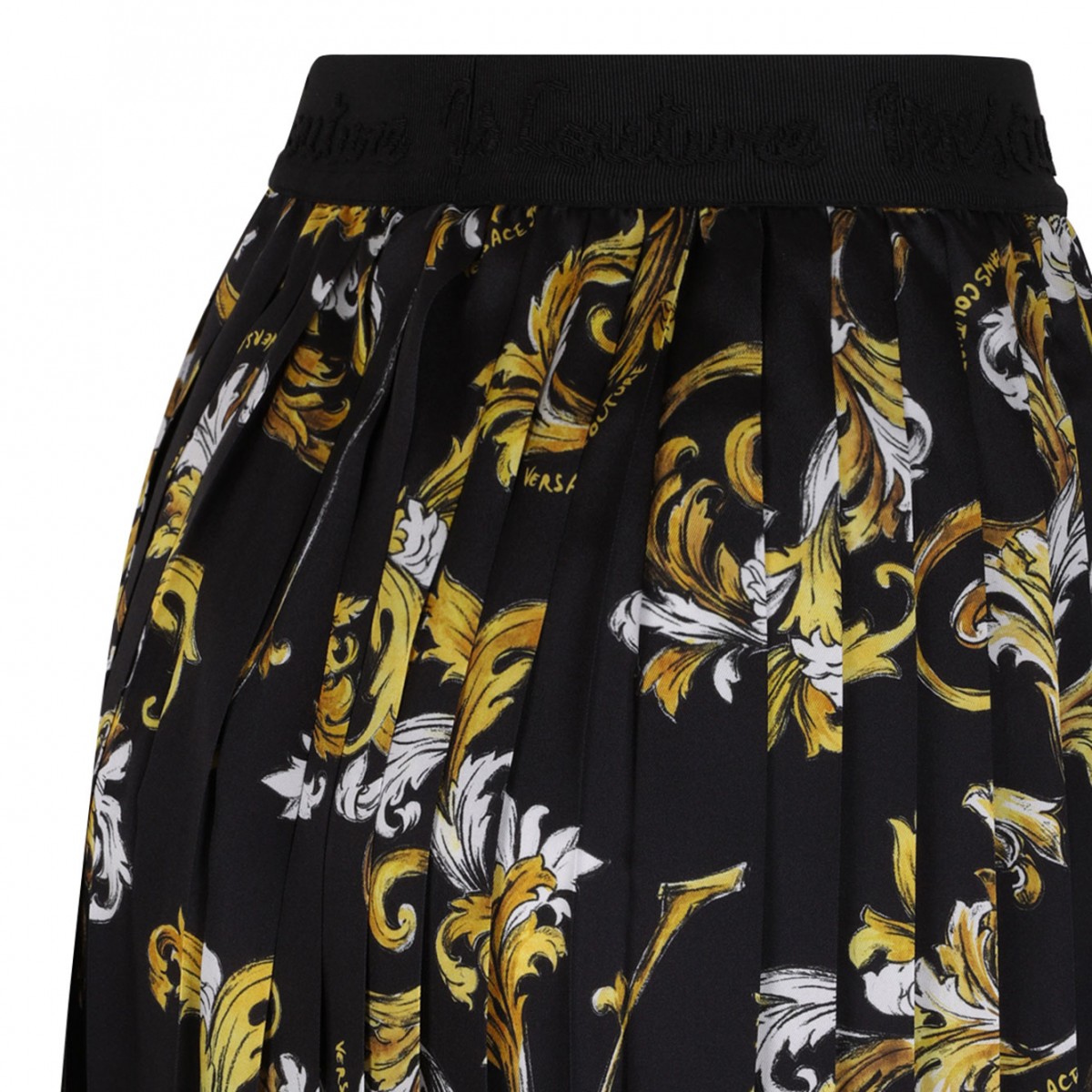 Black Pleated Midi Skirt