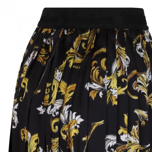 Black Pleated Midi Skirt