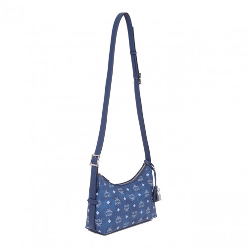 Blue Logo-Print Shoulder Bag
