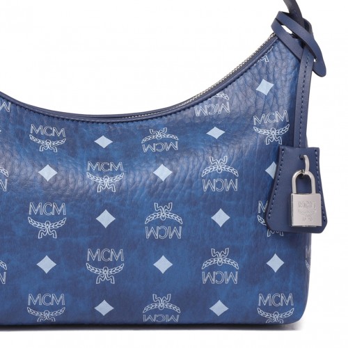 Blue Logo-Print Shoulder Bag