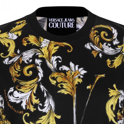 Black Baroque Print T-Shirt