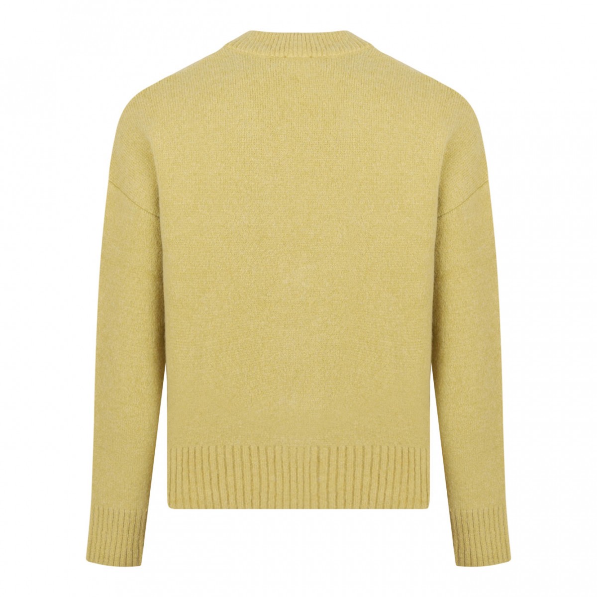 Yellow Dear Friend Logo Embroidered Polo Sweater