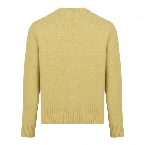 Yellow Dear Friend Logo Embroidered Polo Sweater