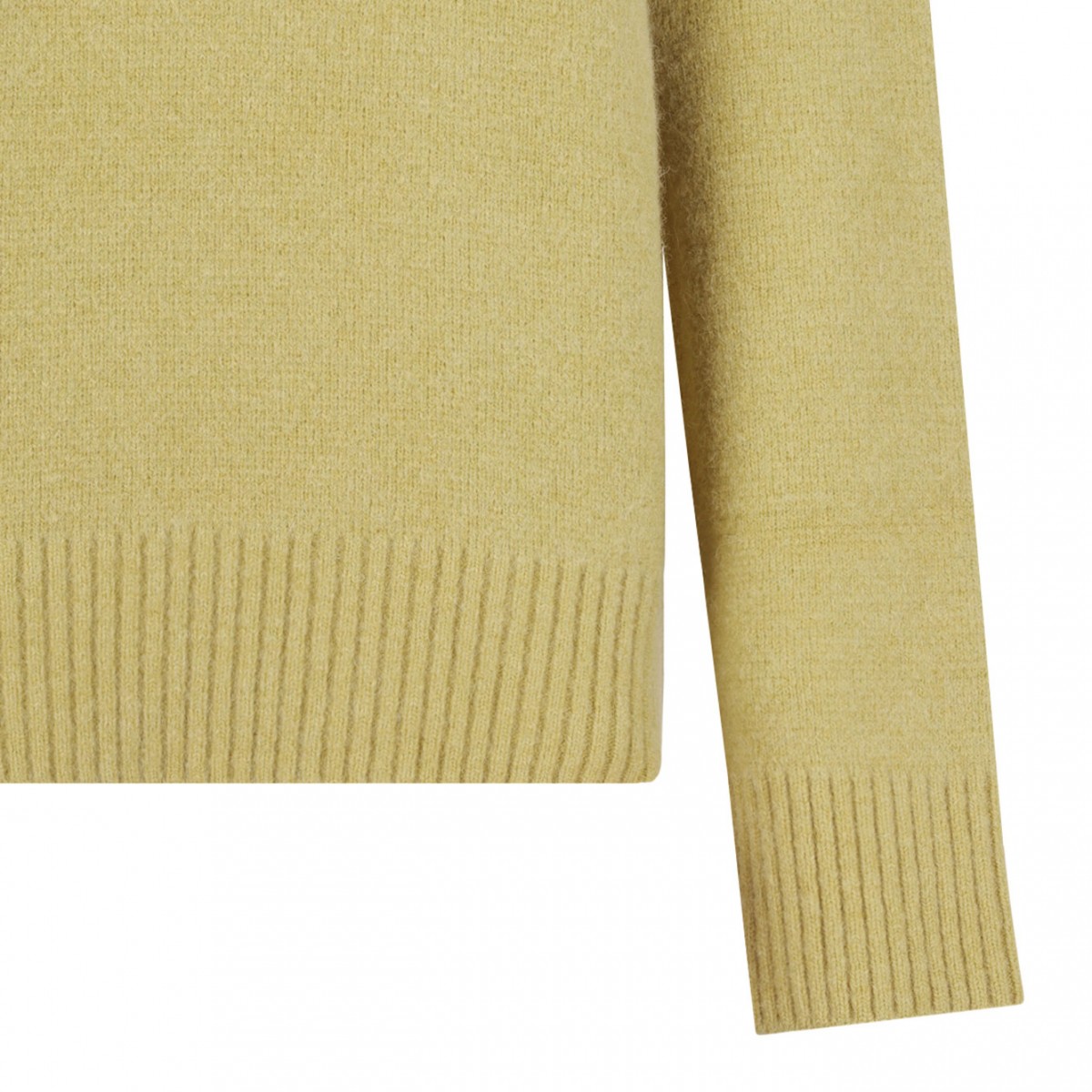 Yellow Dear Friend Logo Embroidered Polo Sweater