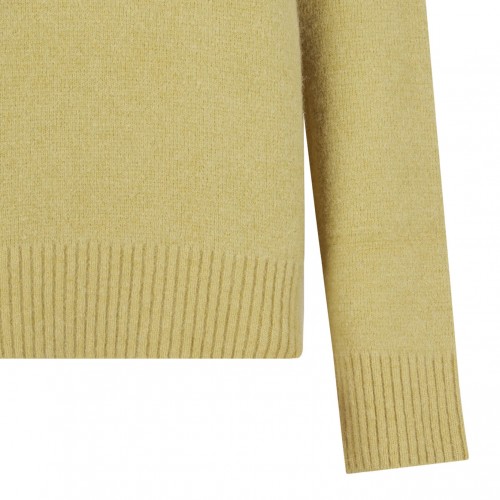 Yellow Dear Friend Logo Embroidered Polo Sweater