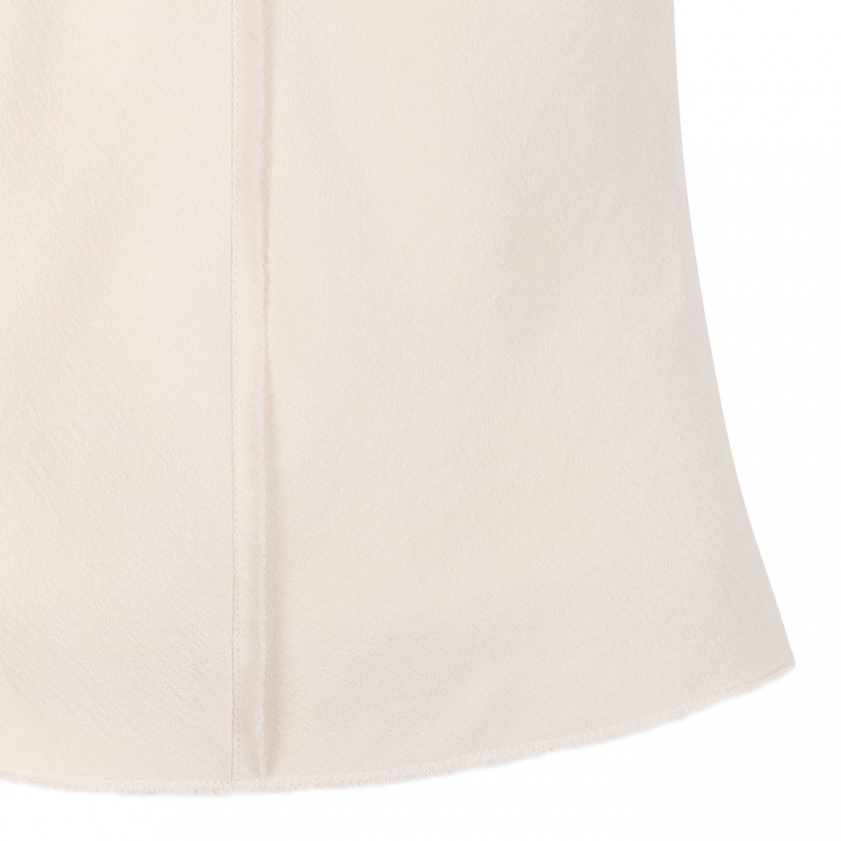 White Sleeveless Raw Edge Details Top