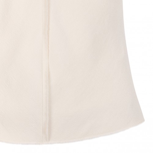 White Sleeveless Raw Edge Details Top