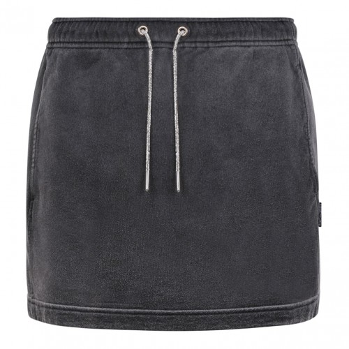 Washed Caviar Cotton Mini Skirt