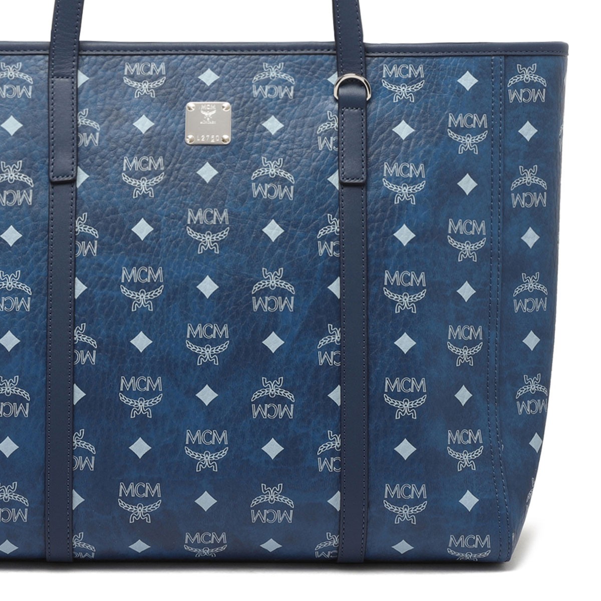 Blue Toni Visetos Monogram Canvas Top-Zip Tote Bag