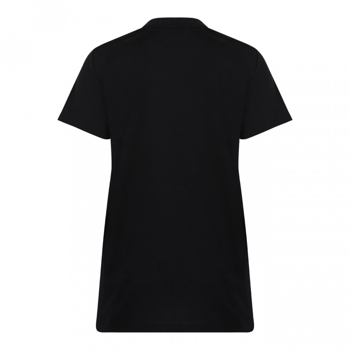 Black Cotton Logo Embroidered T-Shirt