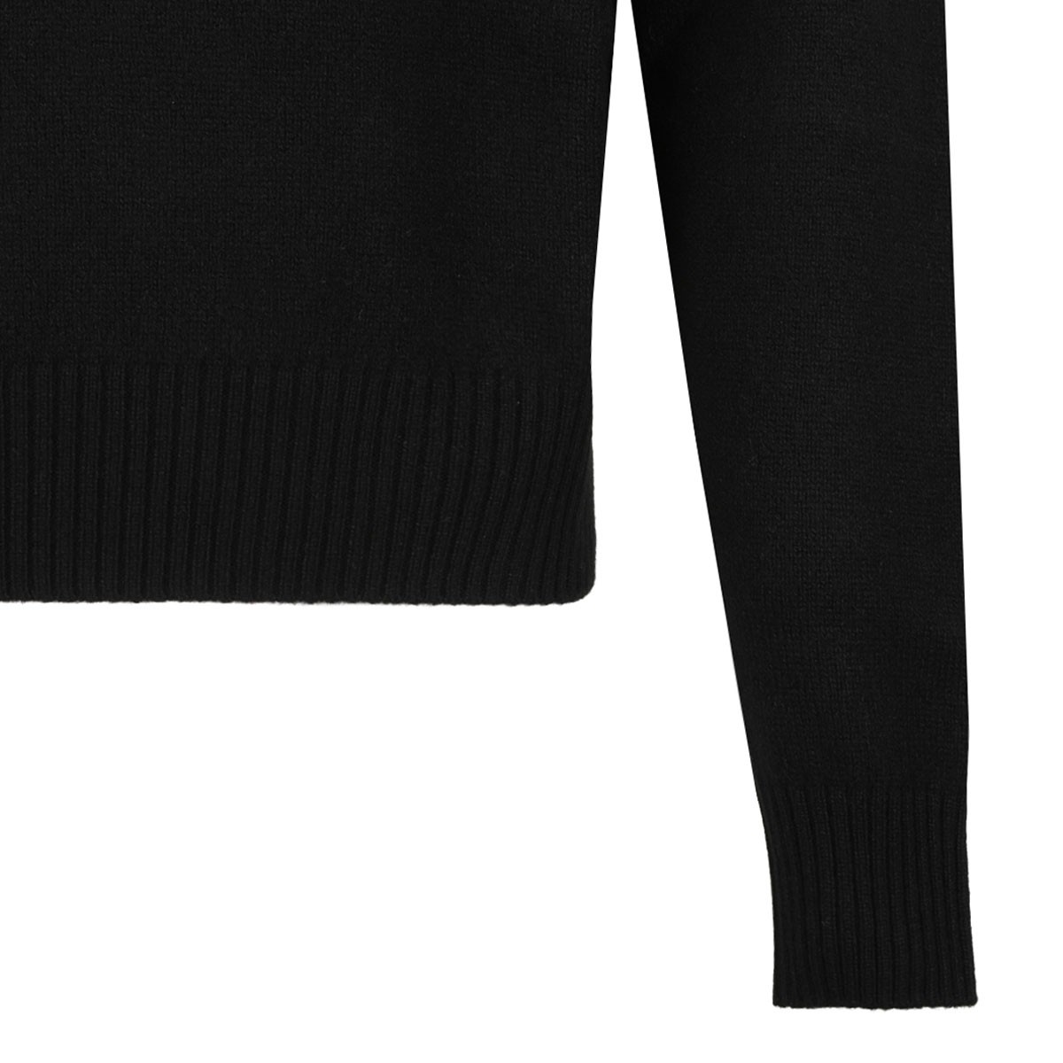 Black Raglan Sleeve Cashmere Sweater