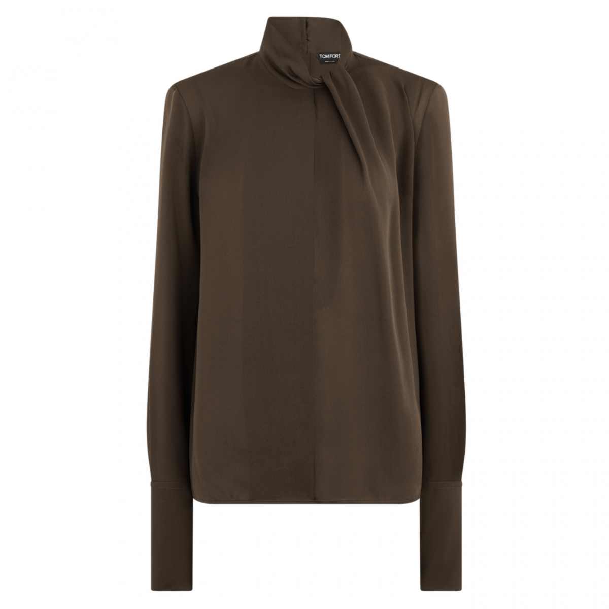 Desert Palm Washed Silk Georgette Long Sleeve Blouse