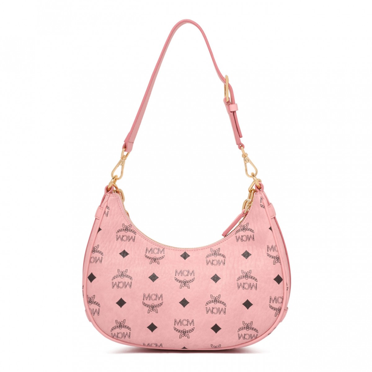 Light Pink Monogram Print Shoulder Bag