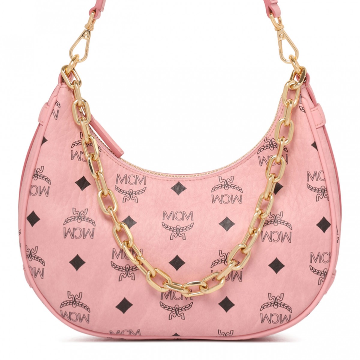 Light Pink Monogram Print Shoulder Bag