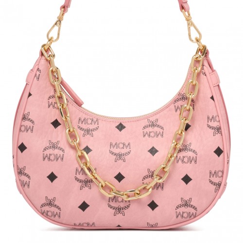 Light Pink Monogram Print Shoulder Bag