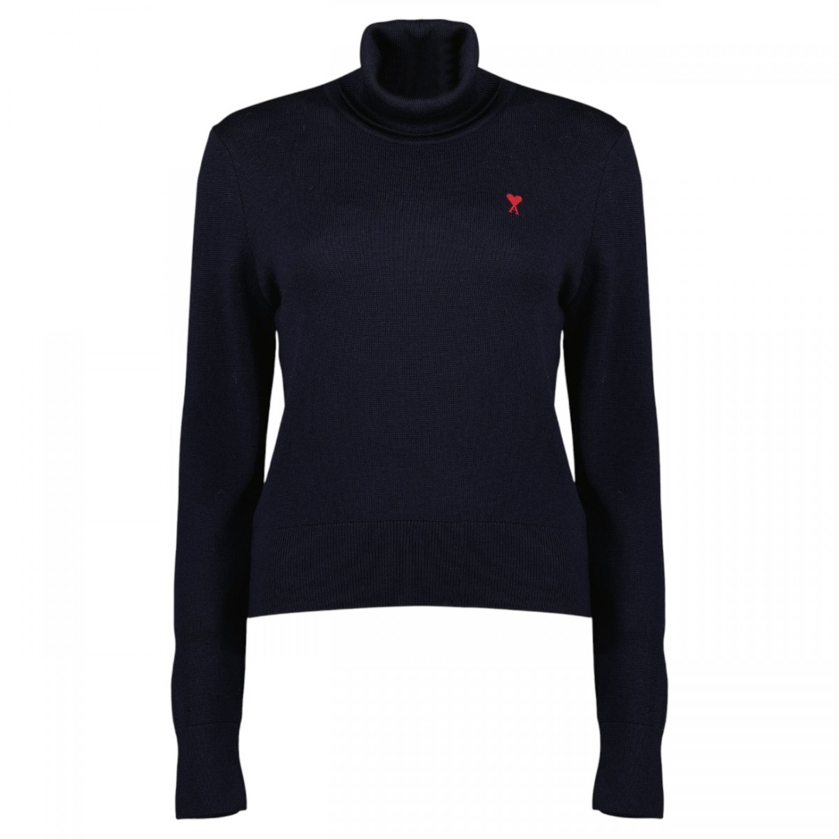 Navy Blue Wool Turtleneck Sweater
