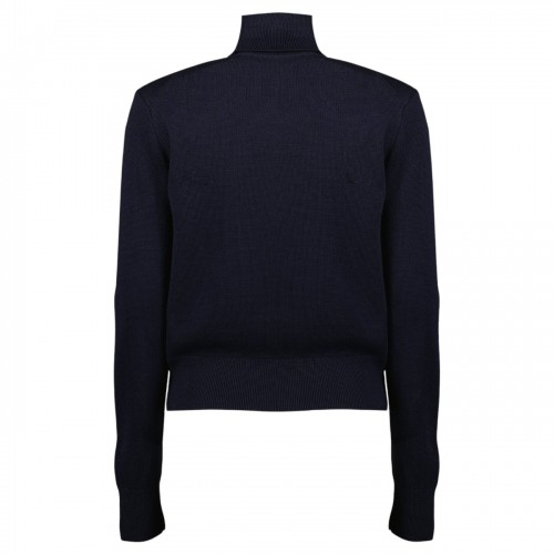 Navy Blue Wool Turtleneck Sweater 2
