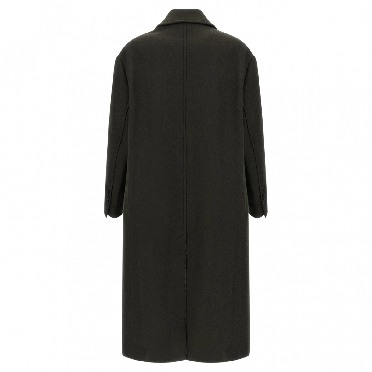Anthracite Wool Double Breasted Long Coat