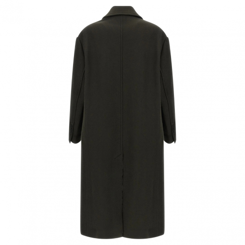 Anthracite Wool Double Breasted Long Coat